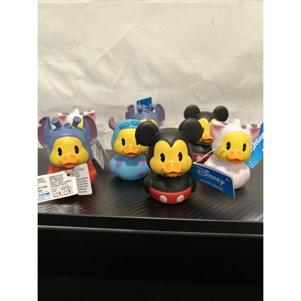 Lot Of 7 Disney Rubber Ducks Duckalooz Figures Bath Toys Stitch Mickey - Picture 2 of 2